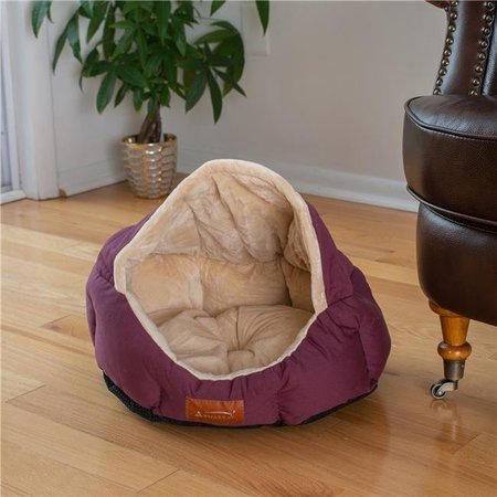 AEROMARK Aeromark C08HJH-MH Armarkat Pet Bed Cat Bed 18 x 14 x 11 - Burgundy & Beige C08HJH/MH